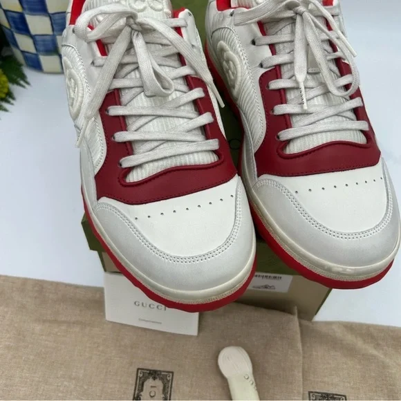 Men’s Gucci Red and White Sneakers - Picture 5 of 11